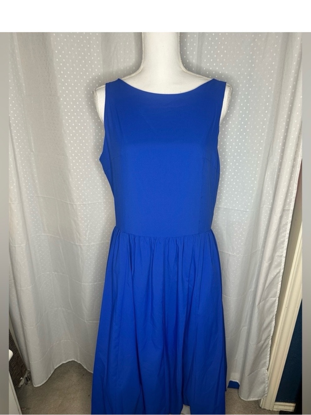 DKNY Royal Blue Sleeveless Fit & Flare Dress